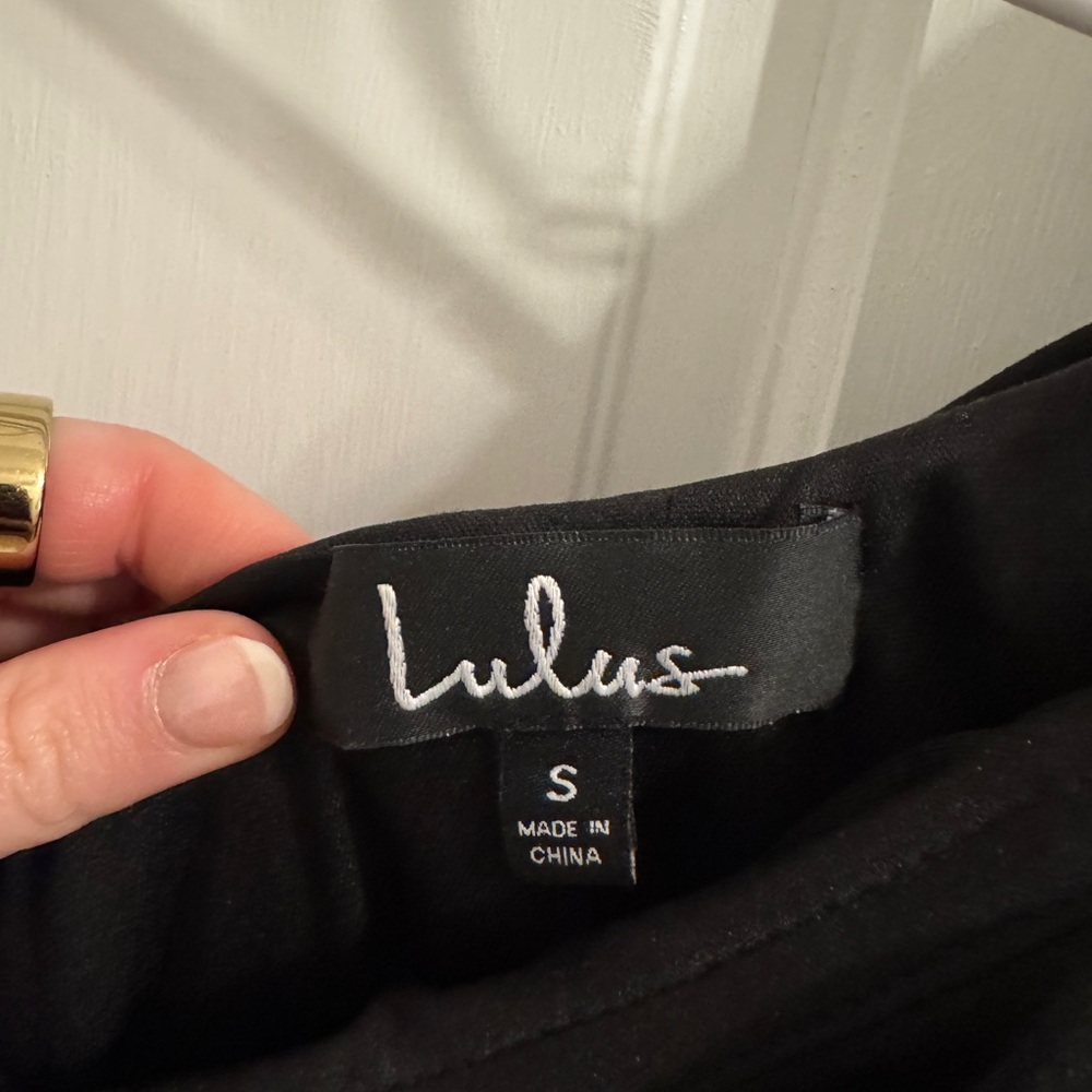 Lulu's Black One-Shoulder Ruffle Mini Dress - Picture 4 of 4